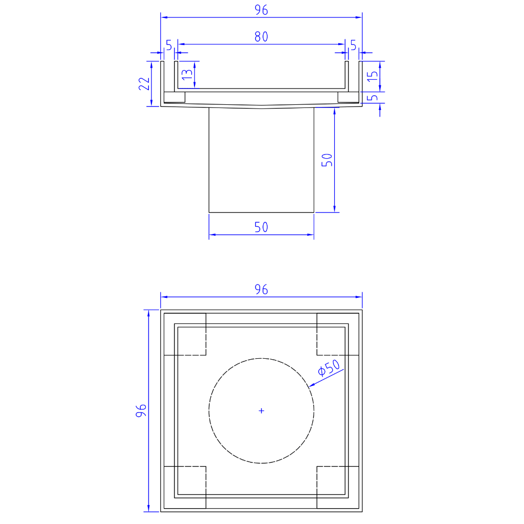 Tile Intake Riser Length 316 Stainless Steel - Tile insert - Floor Waste | Customised Drains ...
